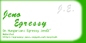 jeno egressy business card